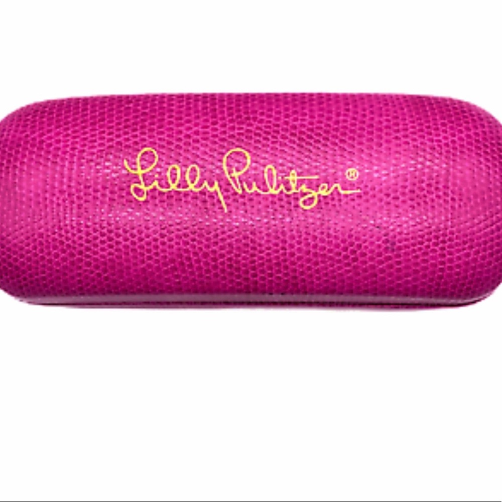 Lilly Pulitzer Hot Pink Croc Print Sunglass Case
